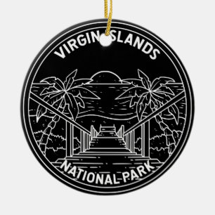 Virgin Islands National Park Monoline Ceramic Ornament