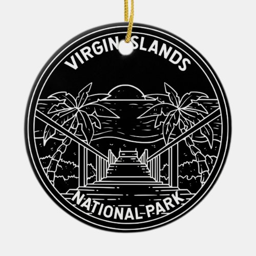 Virgin Islands National Park Monoline Ceramic Ornament