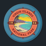 Virgin Islands National Park Retro Compass Emblem Magnet<br><div class="desc">Virgin Islands vector artwork design. The park occupies the majority of St. John,  one of the U.S. Virgin Islands.</div>