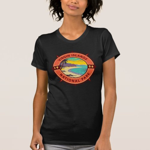 Virgin Islands National Park Retro Compass Emblem T_Shirt