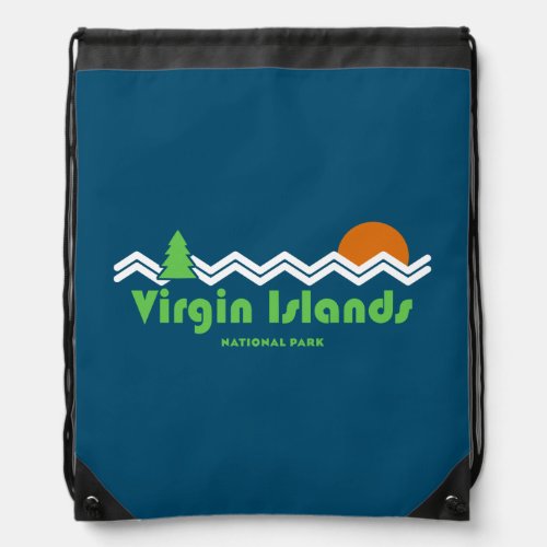 Virgin Islands National Park Retro Drawstring Bag