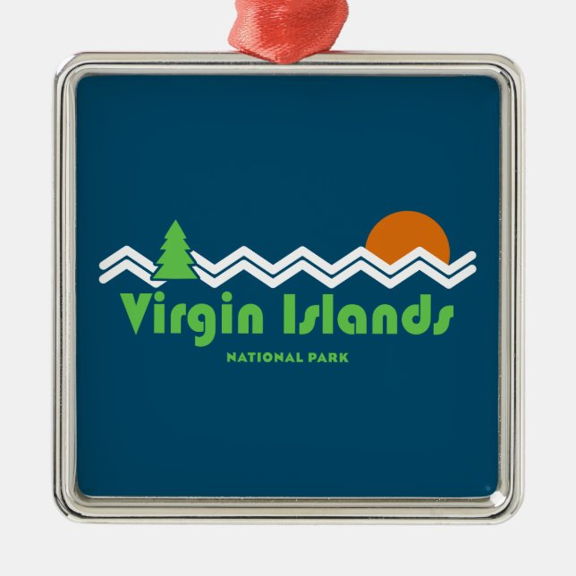 Virgin Islands National Park Retro Metal Ornament (Front)