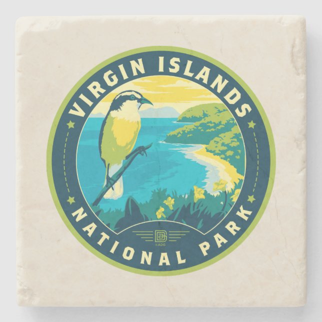 Virgin Islands National Park Stone Coaster (Front)
