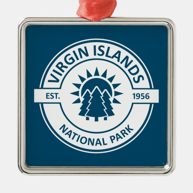 Virgin Islands National Park Sun Trees Metal Ornament (Front)