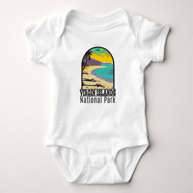 Virgin Islands National Park Trunk Bay Beach Baby Bodysuit (Front)