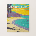 Virgin Islands National Park Trunk Bay Beach  Jigsaw Puzzle<br><div class="desc">Virgin Islands vector artwork design. The park occupies the majority of St. John,  one of the U.S. Virgin Islands.</div>