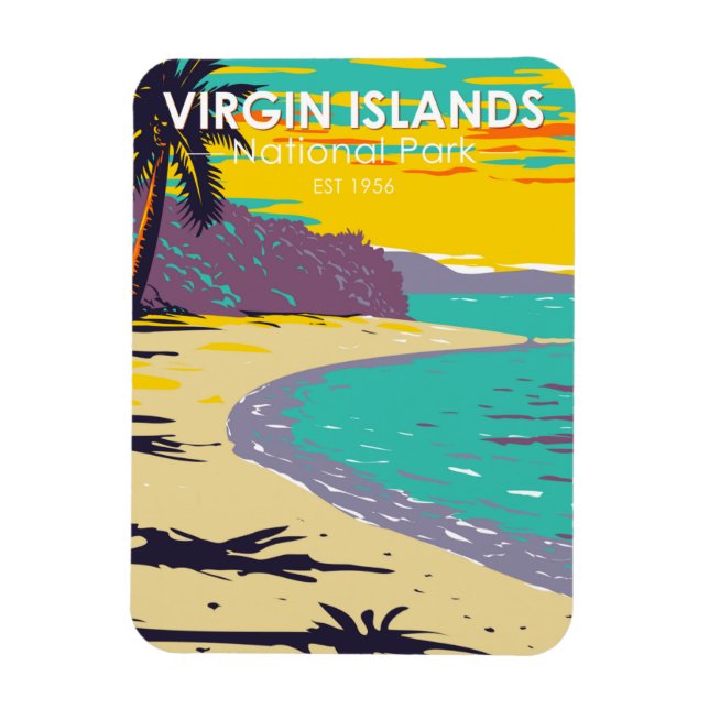 Virgin Islands National Park Trunk Bay Beach Magnet (Vertical)