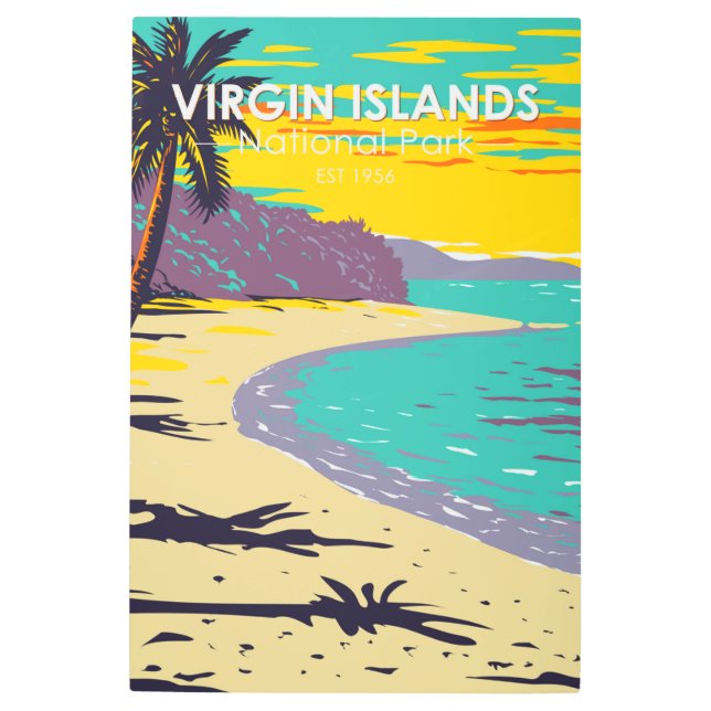 Virgin Islands National Park Trunk Bay Beach Metal Print (Front)