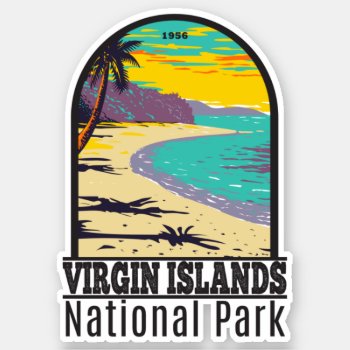 Virgin Islands National Park Trunk Bay Beach Sticker by Kris_and_Friends at Zazzle