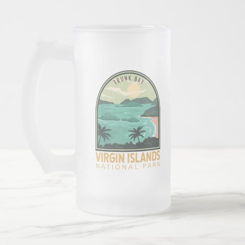Virgin Islands National Park Trunk Bay Vintage Frosted Glass Beer Mug