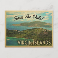 Virgin Islands Save The Date Vintage Postcards