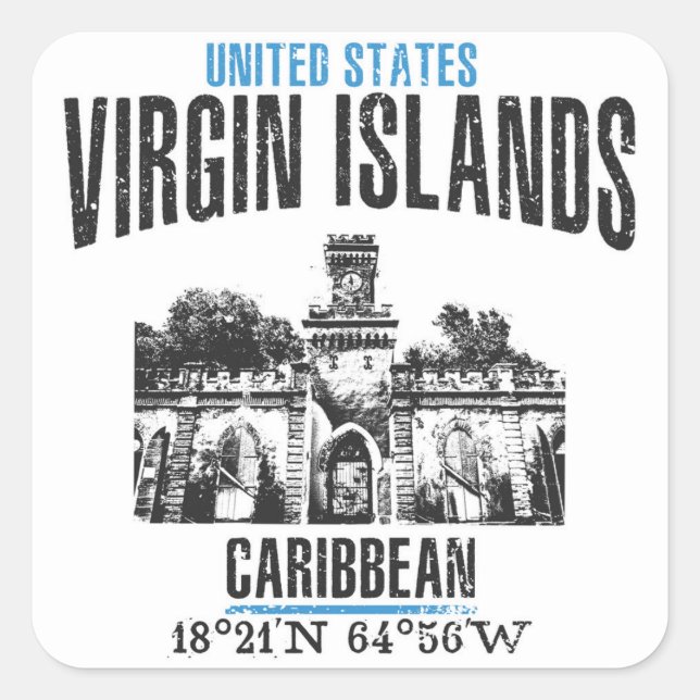 Virgin Islands Square Sticker (Front)