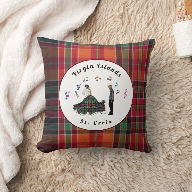 Virgin Islands St. Croix Madras Wedding Custom Throw Pillow (Blanket)
