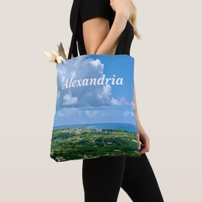 Virgin Islands St. Croix Sandy Point Personalize Tote Bag (Close Up)