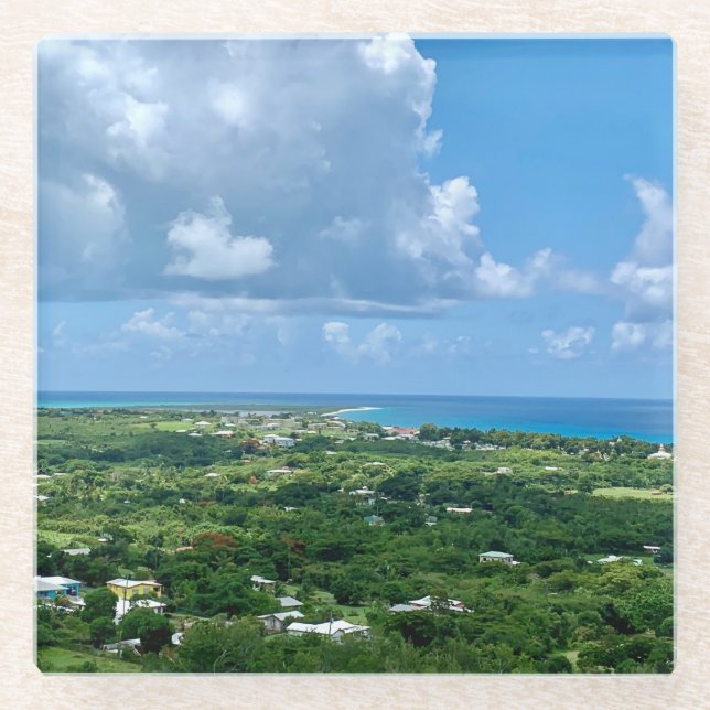 Virgin Islands St. Croix Sandy Point USVI Tropical Glass Coaster (Front)