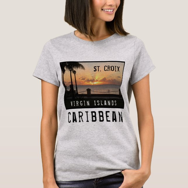 Virgin Islands St. Croix Sunset USVI Caribbean  T-Shirt (Front)