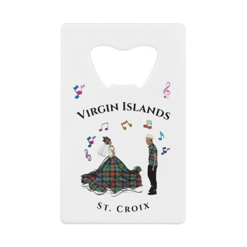 Virgin Islands St Croix USVI Madras Plaid Credit Card Bottle Opener