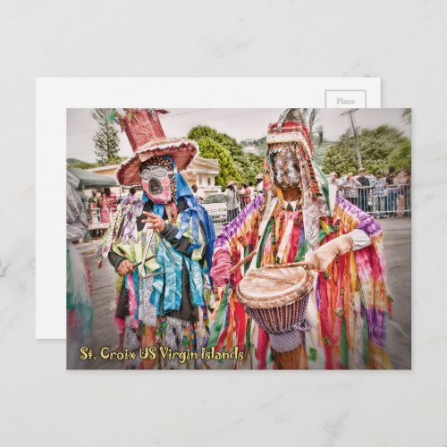 Virgin Islands St Croix VI Masqueraders Caribbean Postcard