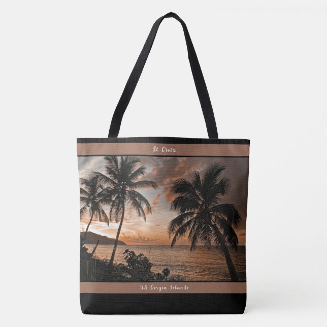  Virgin Islands Sunset USVI Tropical Personalize Tote Bag (Front)