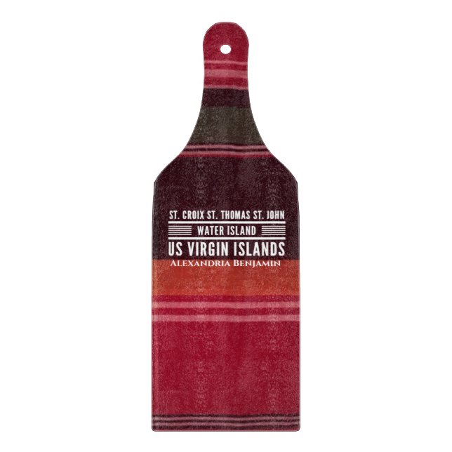 Virgin Islands USVI Caribbean Madras Personalize Cutting Board (Front)