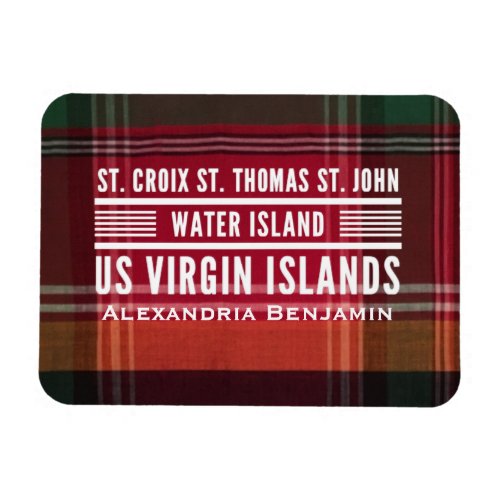 Virgin Islands USVI Caribbean Madras Personalize Magnet