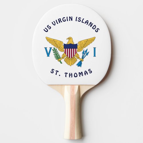 Virgin Islands USVI Flag Tropical St Thomas VI Ping Pong Paddle