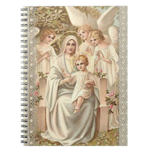 Virgin Madonna Mary with Child Jesus & Angels Notebook
