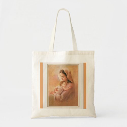 Virgin Madonna Mary with Christ Child Jesus Tote Bag