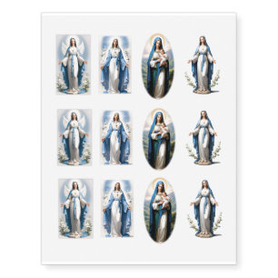 Virgin Mary Amazing Grace Temporary Tattoos