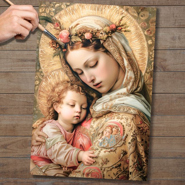 Virgin Mary And Baby Jesus 1 Decoupage Paper (Creator Uploaded)