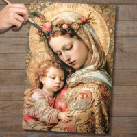 Virgin Mary And Baby Jesus 1 Decoupage Paper