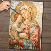 Virgin Mary And Baby Jesus 3 Decoupage Paper