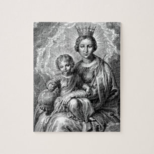 Virgin Mary and baby Jesus Christ Jigsaw Puzzle