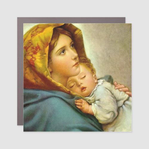 Virgin Mary and Baby Jesus Christian Catholic Car Magnet