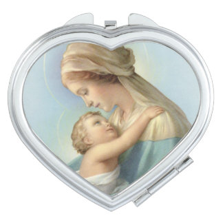 Virgin Mary and Baby Jesus Compact Mirror