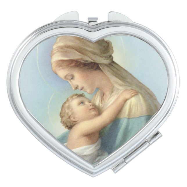 Virgin Mary and Baby Jesus Compact Mirror (Front)