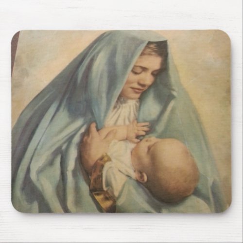 Virgin Mary and Baby Jesus Mousepad