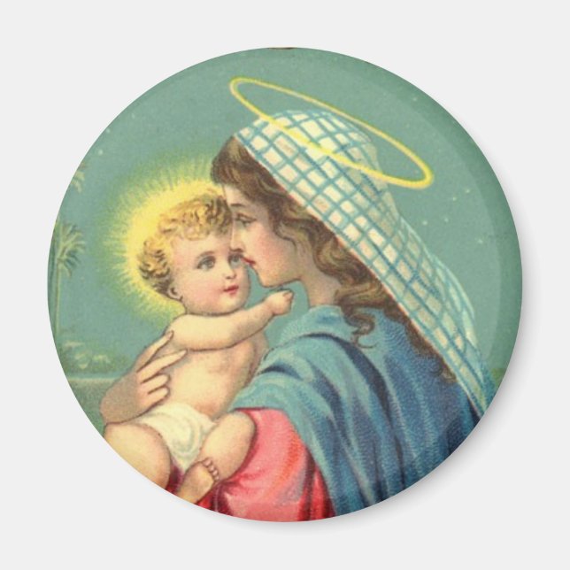 Virgin Mary and Baby Jesus | Religious Christian Magnet (Front)