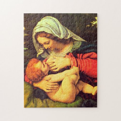 Virgin Mary and Child by Andrea Solario Jigsaw Puzzle