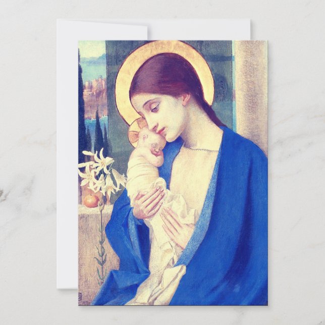 Virgin Mary and Child by Marianne Stokes Holiday Card (Front)