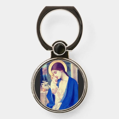 Virgin Mary and Child by Marianne Stokes Phone Ring Stand