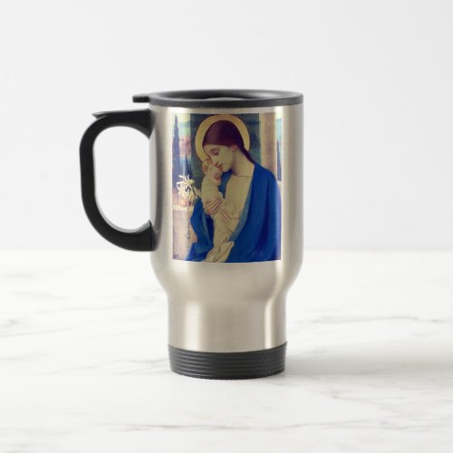 Virgin Mary and Child by Marianne Stokes Travel Mug