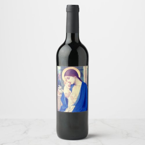 Virgin Mary and Child by Marianne Stokes Wine Label