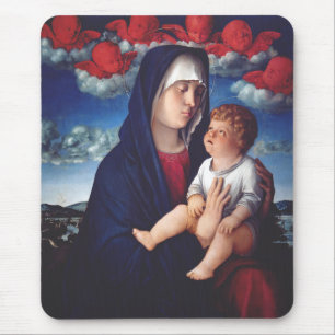 Virgin Mary and Child Classic Religious Art Mouse Pad