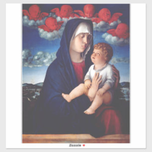 Virgin Mary and Child Classic Religious Art Sticker