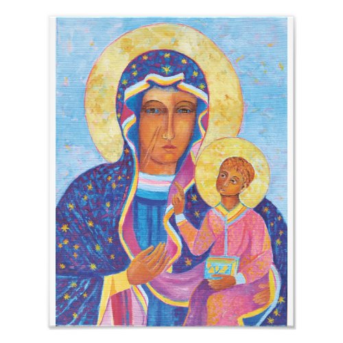 Virgin Mary and Child Jesus Black Madonna Mary Photo Print