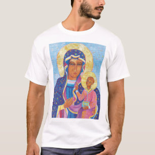 Virgin Mary and Child Jesus Black Madonna Mary T-Shirt