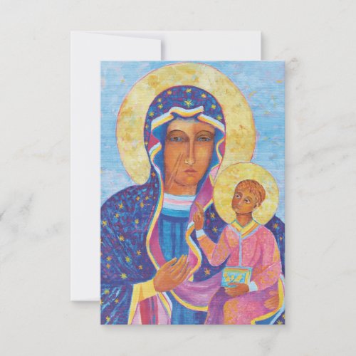 Virgin Mary and Child Jesus Black Madonna Thank You Card