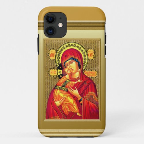 Virgin Mary and child Jesus in red clothes iPhone 11 Case