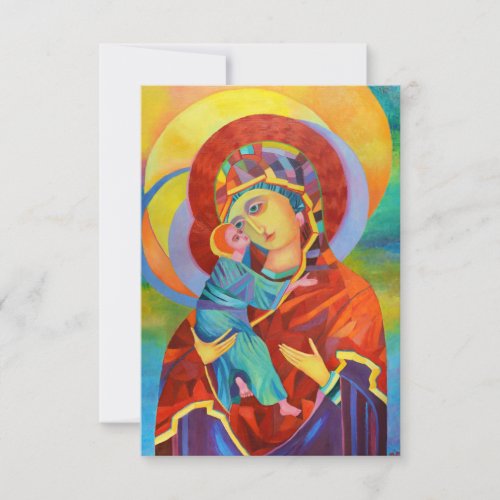 Virgin Mary and Child Our Lady Thank You Card